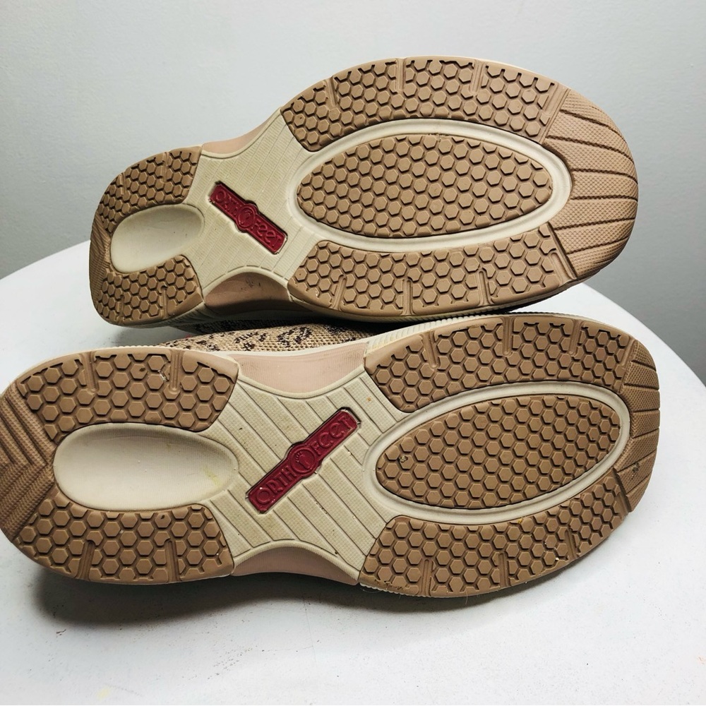 Orthofeet Coral Walking Shoe stretchable knit leopard print SZ 7.5 R1 - Picture 10 of 12